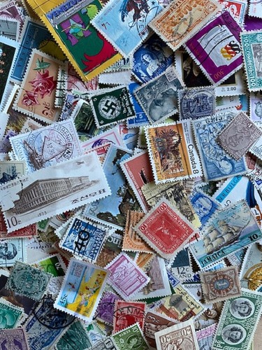 100g world stamps - of,