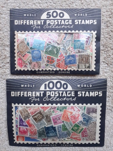 Vintage stamp packets - vintage, x2
