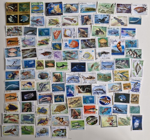 Fish sea life stamps - fish,
