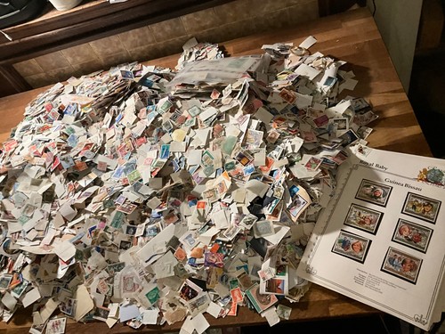 World stamps off paper - world,