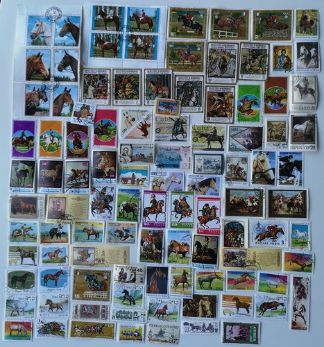 Horse stamps collection - stamps, 100